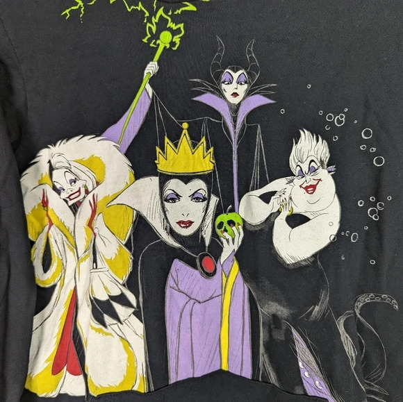 DISNEY M Villains Bad Vibes Hoodie Evil Queen Maleficent Ursula Cruela Sweater - Picture 4 of 10